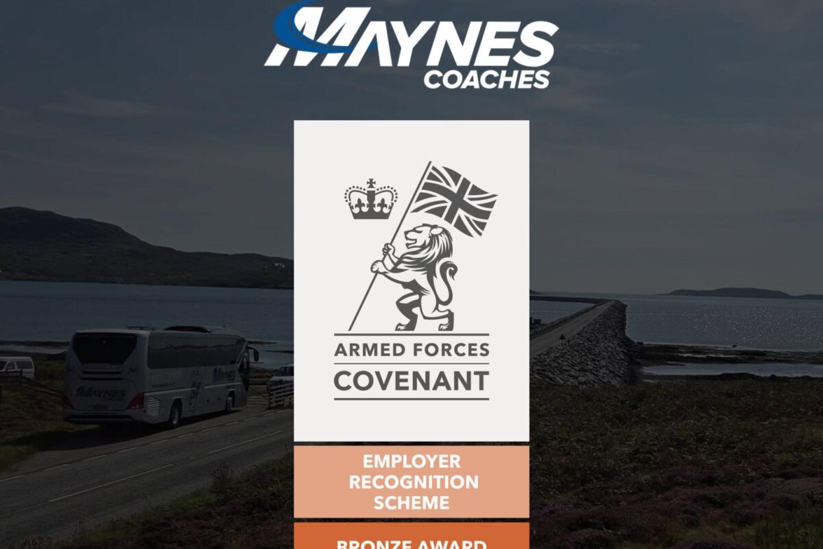 Maynes Coaches Are Awarded The Bronze Award From The Defence Employer Recognition Scheme